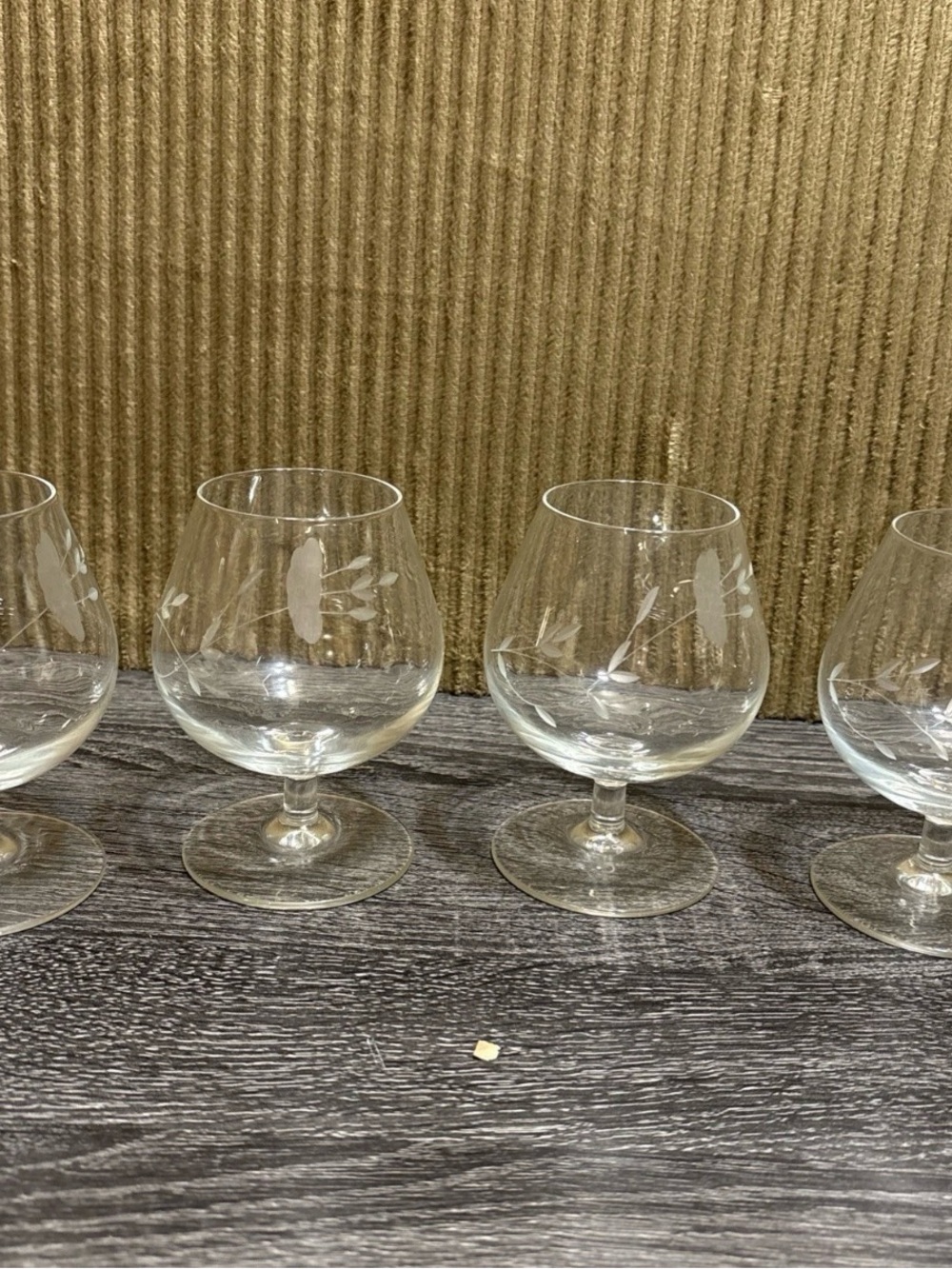 Princess House Crystals Heritage #404 Brandy Glasses 4.5". Set of 4